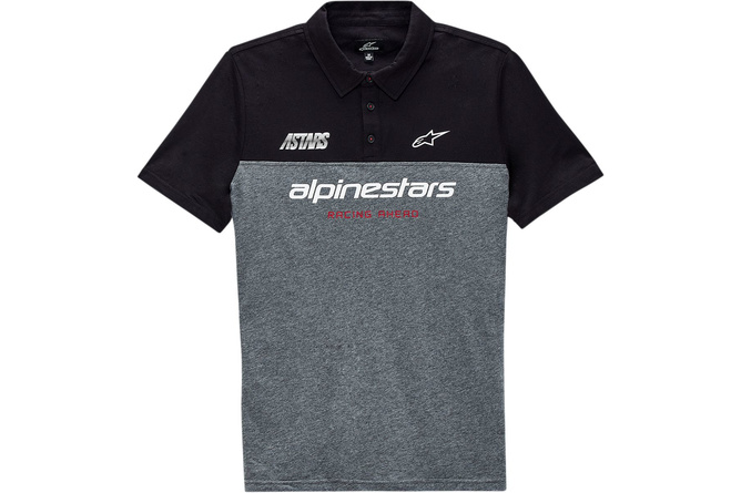 Polo Shirt Alpinestars Paddock black/heather grey