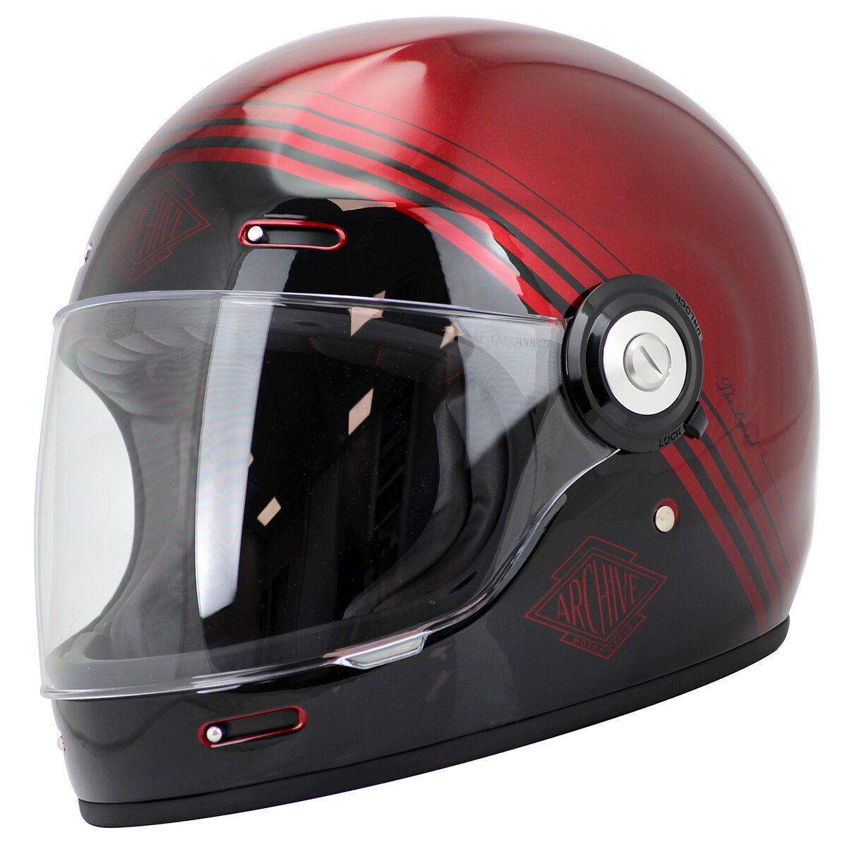 Full-Face Helmet Archive Vintage The Legend black / red | MAXISCOOT