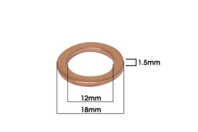 Washers / Copper Gaskets M12x18x1,50mm (8 pcs.)