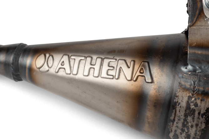 Auspuff Athena Racing Minarelli stehend