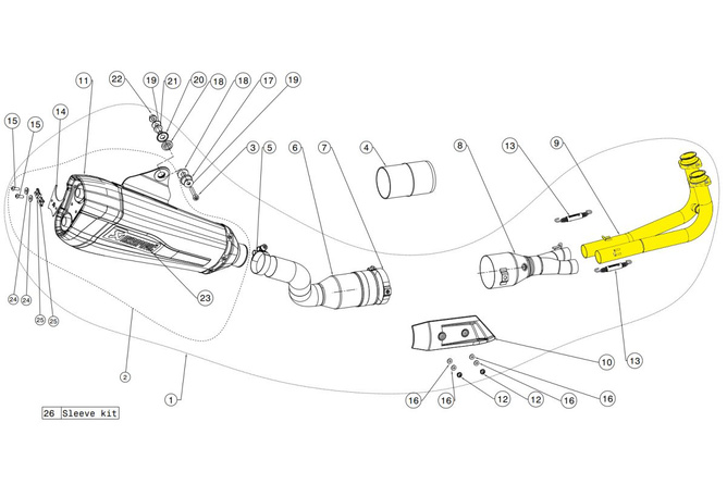 Collecteur d'échappement Akrapovic Yamaha Tmax 530 Euro 4