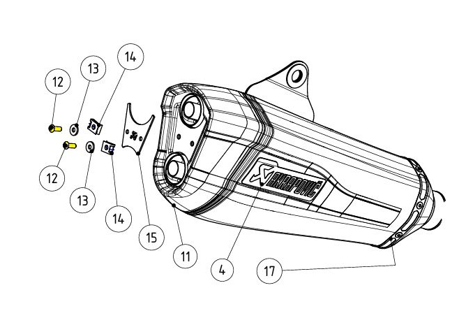 Exhaust Bolt Akrapovic P-FB127