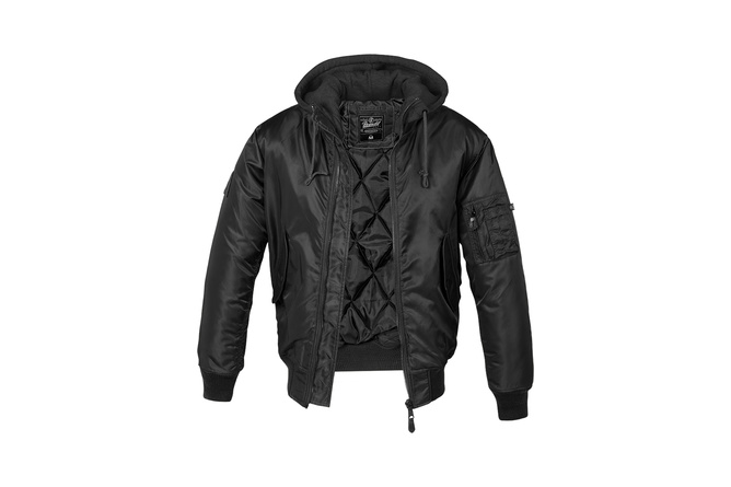 Bomber Jacket Hooded MA1 Brandit Black