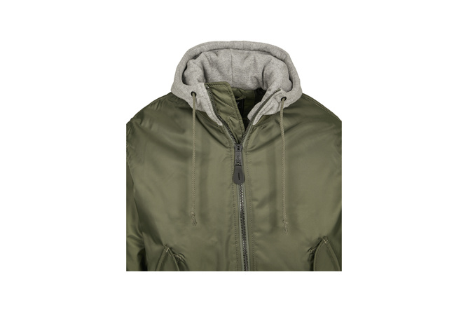 Bomber Jacket Hooded MA1 Brandit olive/grey