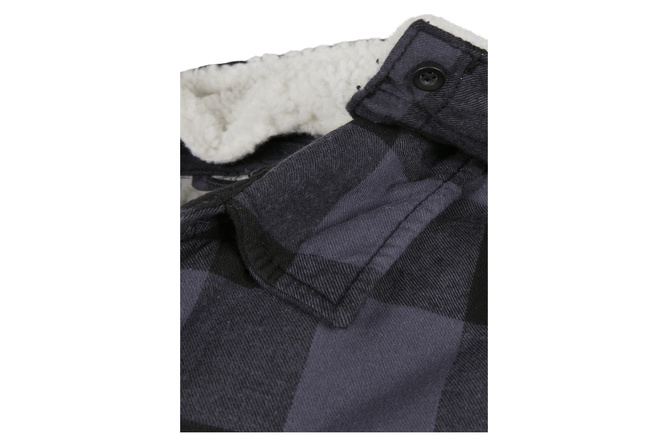Veste à carreaux avec capuche Brandit noir/gris