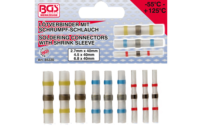 Soldering Connector Set BGS with shrink tube 9 pcs.