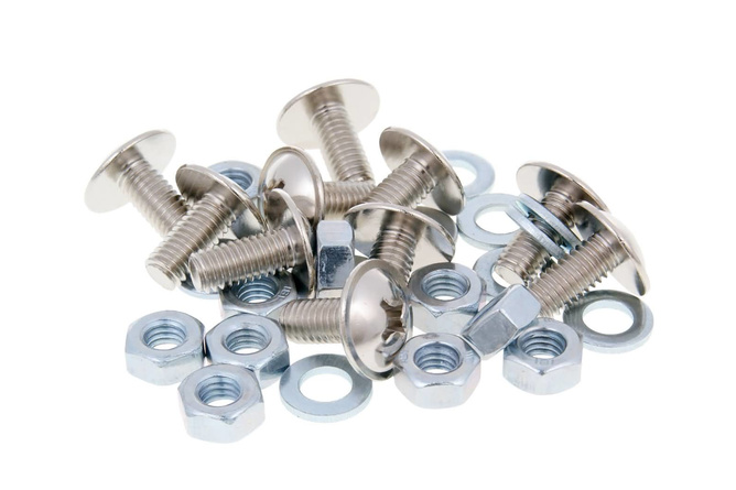 Screw Set Buzzetti cross slot M6x13 with washers and nuts (10 pcs. each)