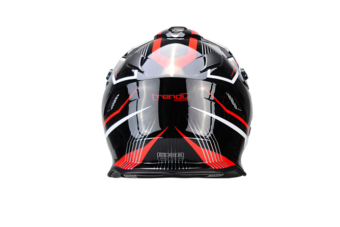 Casco Motocross Visera doble Trendy 20 T-803 Negro / Rojo