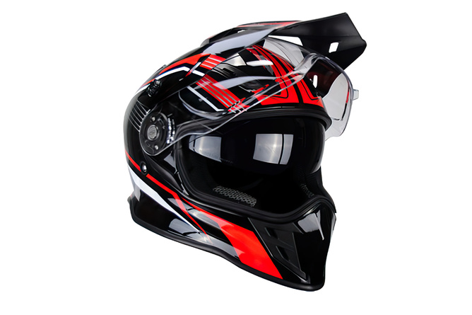 MX Helmet double visor Trendy 20 T-803 black / red