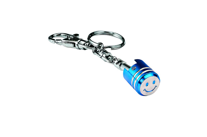 Schlüsselanhänger in Kolben form blau