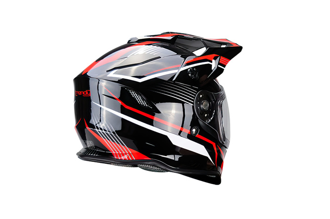 Casco Motocross Visera doble Trendy 20 T-803 Negro / Rojo