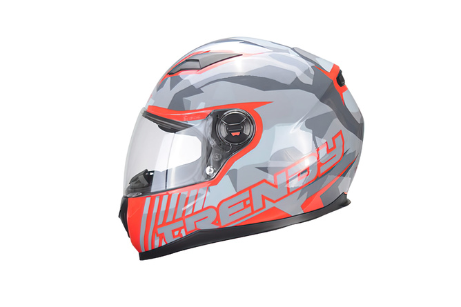 Full Face Helmet Trendy T-503 Furya grey / red matte