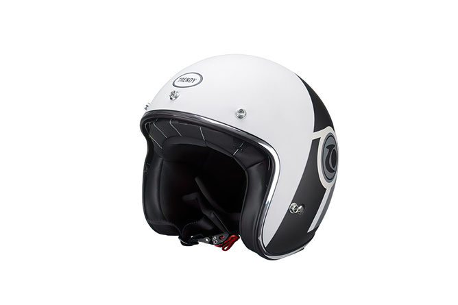 Open Face Helmet w/ sun visor Trendy T-104 Herby white / black / grey glossy