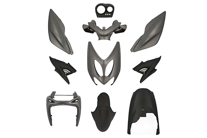 Verkleidungskit 10 Teile schwarz / grau Yamaha Aerox bis 2012