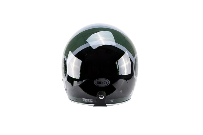 Jethelm m. Sonnenblende Trendy T-104 Herby grau / grün / schwarz glänzend