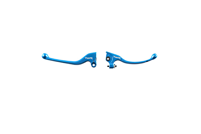 Brake / Clutch Lever Set type AJP blue Derbi / Rieju