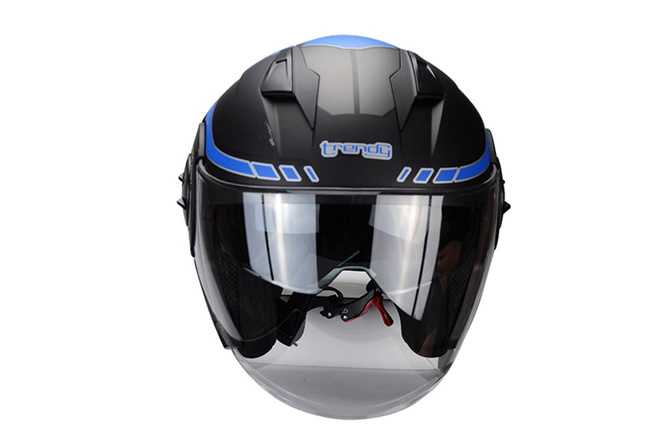 Jet / Open Face Helmet double visor Trendy T-405 Kamak grey / blue matte