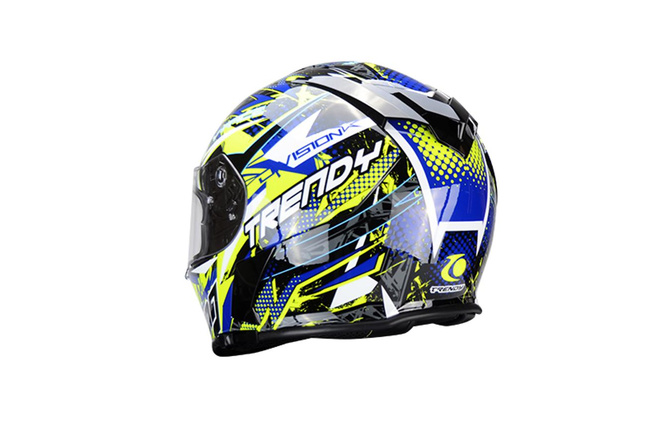 Full Face Helmet double visor Trendy T-602 Skiddy blue / yellow glossy