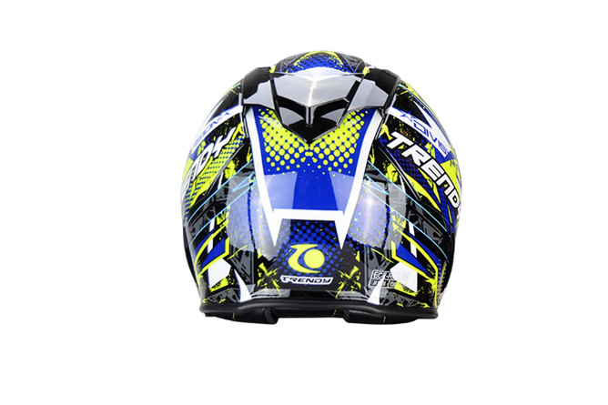 Full Face Helmet double visor Trendy T-602 Skiddy blue / yellow glossy
