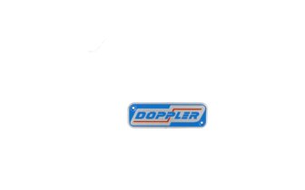 Doppler logo plate for exhaust ER1/S3R 120x40mm