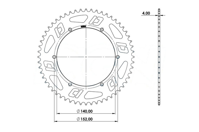 Corona alluminio 56 denti per supporto corona Doppler Open