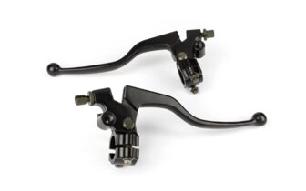 Brake Lever Set w/ mirror mount and brake light switch black