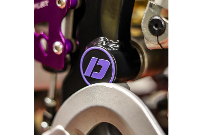 Bouchon de cadre Doppler Rieju MRT / Sherco noir / blanc (x2)