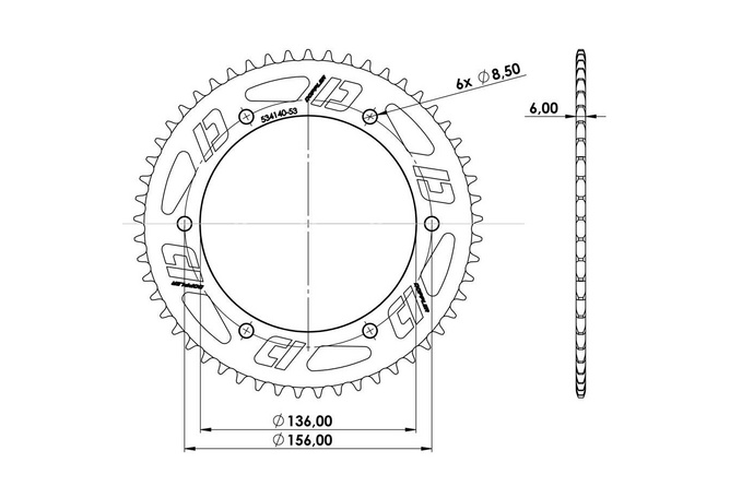 Corona 53 Dientes Doppler Fantic XM 2017- Azul