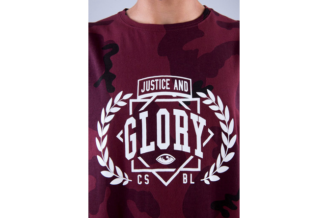 T-shirt Justice N Glory CSBL bordeaux camo/bianco
