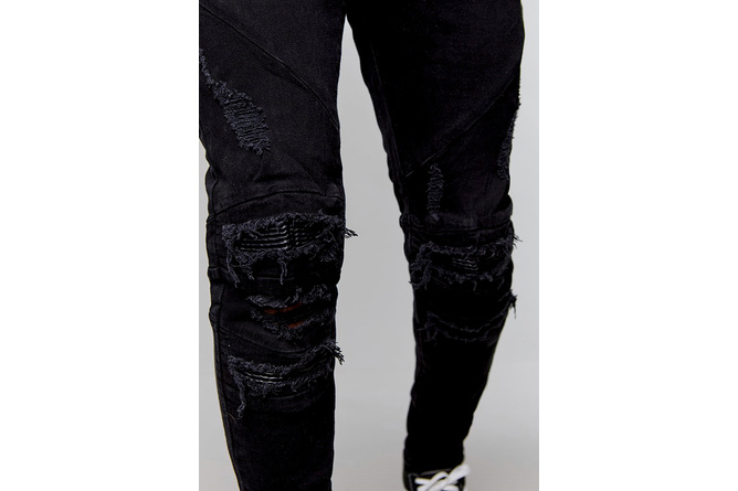 Jeans ALLDD Paneled Inverted Biker Ian Cayler & Sons black denim