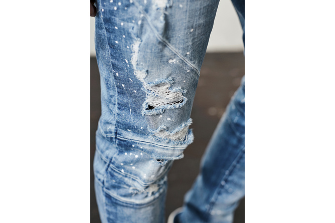 Jeans Paneled Cayler & Sons distressed light blue/bianco