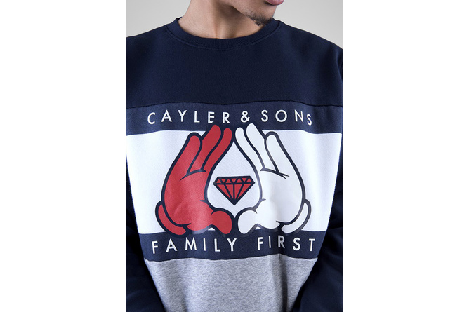 Sweater Rundhals / Crewneck First Cayler & Sons navy/heather grau