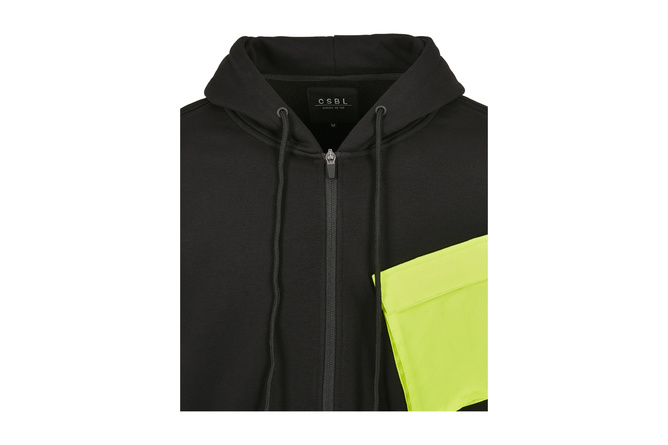 Sweat à capuche avec poche zippée CSBL noir/vert