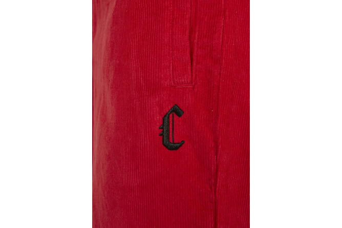 Short en velours côtelé Reverse Banned CSBL red/noir
