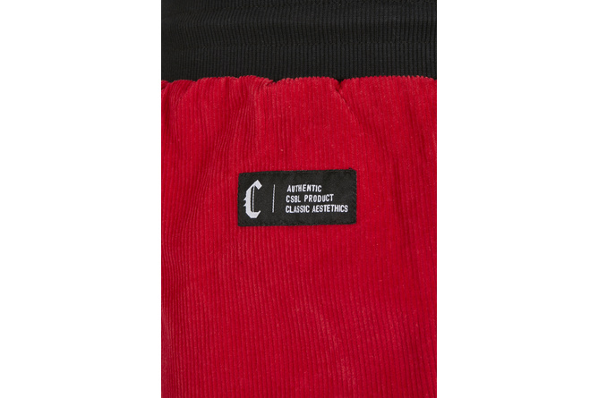 Short en velours côtelé Reverse Banned CSBL red/noir