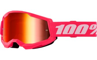 Gafas de Motocross 100% Strata 2 Rosa / Lente Espejo Rojo