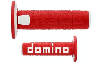 Poignées Off Road Domino A360 rouge / blanc