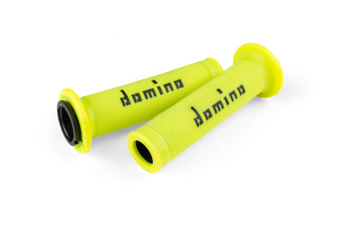 Manopole Domino A010 On-Road nero / giallo neon (Open End)