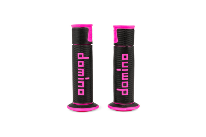 Poign&eacute;es Domino A450 on-road racing noir / rose