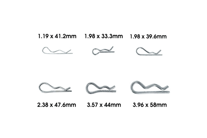 Sortiment Federstecker 6 Größen 150 Stück