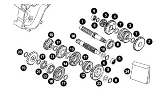 Ersatzteile Minarelli AM6 Getriebe 2.Serie ab 2009 (Motornummer 174A 100 101)
