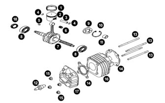 Spare Parts China 2-stroke - Crankshaft + Cylinder