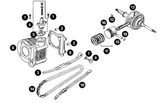 Spare Parts China 4-stroke - Crankshaft + Cylinder