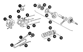 Spare Parts Minarelli 4-stroke - Crankshaft + Cylinder