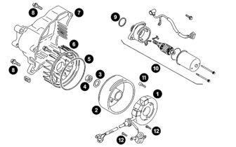 Spare Parts Minarelli 4-stroke - Ignition + E-starter