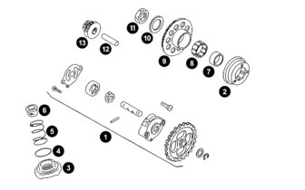 Spare Parts Minarelli 4-stroke - Oil Pump + Starter Drive
