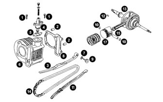 Spare Parts Peugeot 4-stroke (DJANGO after 2018) - Crankshaft + Cylinder