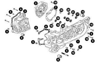 Pièces détachées d'origine Peugeot Speedfight / Vivacity 4 temps (SYM) - Carter moteur