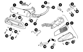 Spare Parts Peugeot 4-stroke (SYM) - Exhaust + Air Box