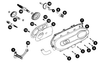 Spare Parts Peugeot 4-stroke (SYM) - Kickstart + Gearbox + Variator Cover